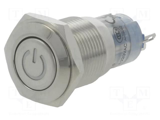 Switch: vandal resistant; Pos: 2; SPDT; 0.5A/220VAC; 1A/24VDC; IP40 ONPOW V16-11DT-24G-S