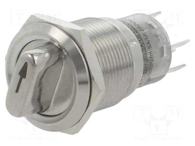 Switch: rotary; Pos: 2; SPDT; 0.5A/220VAC; 1A/24VDC; -20÷55°C; 50mΩ ONPOW V19-11X-23-12G-S