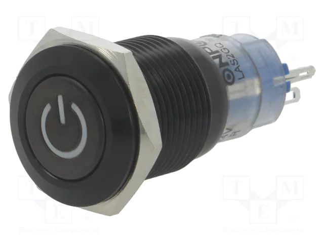 Switch: vandal resistant; Pos: 2; SPDT; 0.5A/220VAC; 1A/24VDC; IP40 ONPOW V16-11DT-24R-A