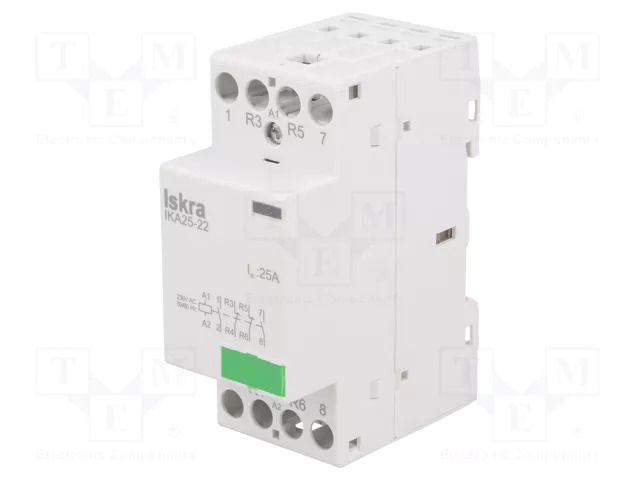 Contactor: 4-pole installation; 25A; 230VAC; NC x2 + NO x2; IKA ISKRA IKA25-22/230V