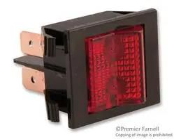 SWITCH, ROCKER, DPST, 16A, 250V, RED 2600R11E