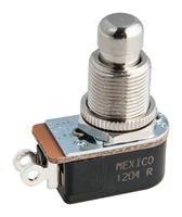 SWITCH, PUSHBUTTON, SPST, 6A, 250V P26L-1D-RND MTL