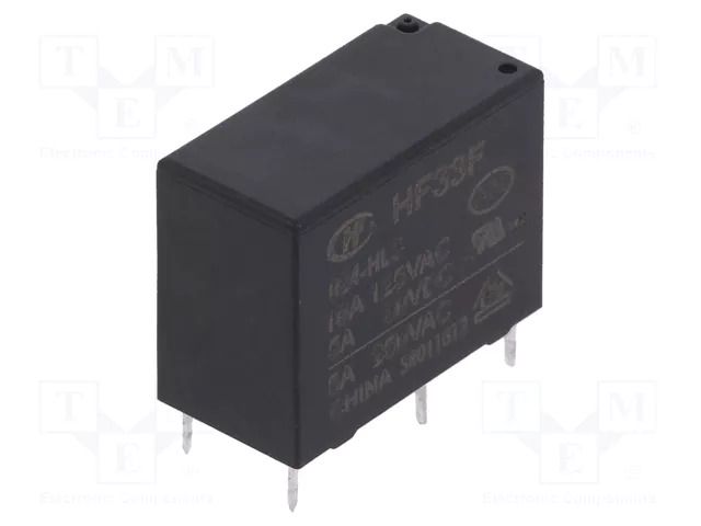 Relay: electromagnetic; SPST-NO; Ucoil: 24VDC; 10A; 5A/250VAC; PCB HONGFA RELAY HF33F/024-HL3