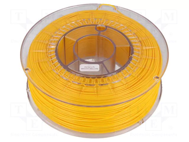 Filament: PET-G; Ø: 1.75mm; yellow (bright); 220÷250°C; 1kg DEVIL DESIGN DEV-PETG-1.75-BYE