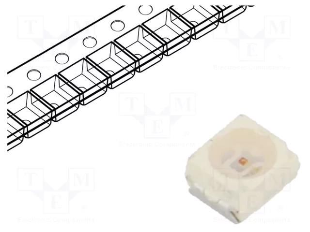 LED; SMD; 3528,PLCC2; orange; 7.1÷18mcd; 3.5x2.8x1.75mm; 120°; 10mA VISHAY VLMY31K1L2-GS08