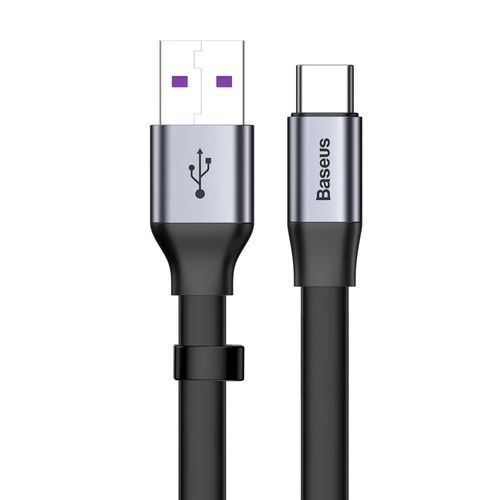 Baseus Simple flat cable USB cable / USB Type C SuperCharge 5A 40W Quick Charge 3.0 QC 3.0 23cm gray (CATMBJ-BG1), Baseus 6953156293427 6953156293427