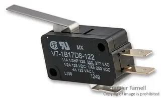 MICRO SW, STRAIGHT LEVER, SPDT, 11A 277V V7-1B17D8-122
