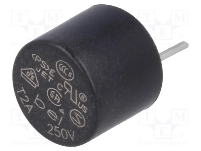 Fuse: fuse; 2A; 250VAC; time-lag; TR5; THT; MRT; copper; 5.08mm BEL FUSE RFT-2A