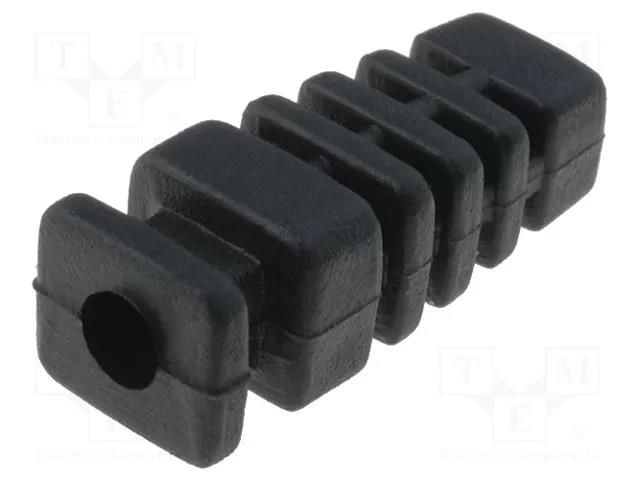 Strain relief; rubber; L: 22.6mm; black; Panel thick: max.2.85mm KRADEX Z-4/ODG/BK