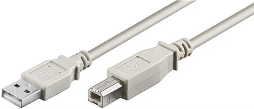 USB 2.0 Hi-Speed Cable, Grey, 3 m - USB 2.0 male (type A) > USB 2.0 male (type B) 50954