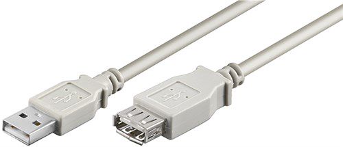 USB 2.0 Hi-Speed extension cable, grey, 3 m - USB 2.0 male (type A) > USB 2.0 female (type A) 50961