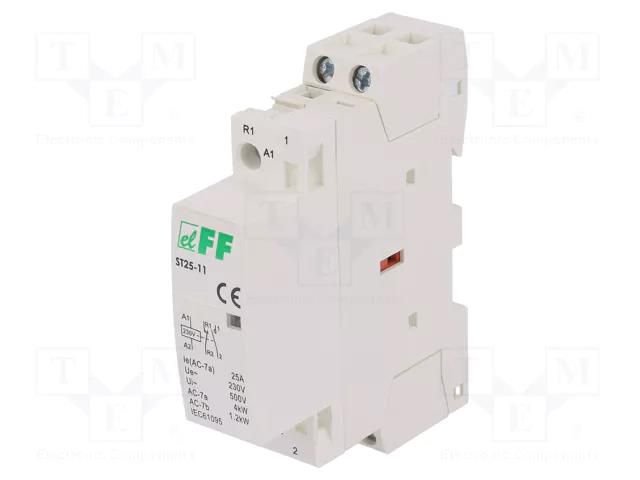 Contactor: 2-pole installation; 25A; 230VAC; NC + NO; IP20 F&F ST25-11