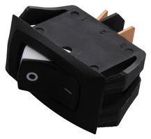 ROCKER SWITCH, SPST, 16A, 125V, PANEL RA901-VB-B-9-W