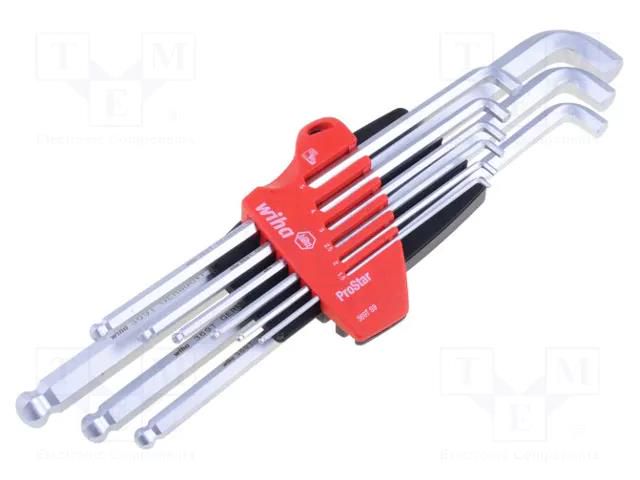 Wrench-set; hex key; Chrom-vanadium steel; 9pcs. WIHA WIHA.369TS9