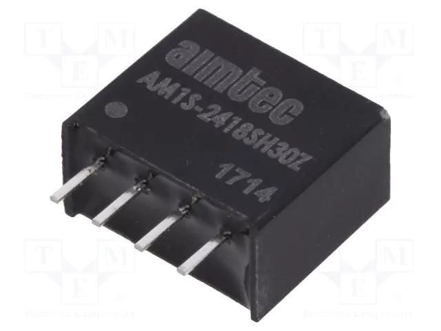 Converter: DC/DC; 1W; Uin: 21.6÷26.4VDC; Uout: 18VDC; Iout: 56mA AIMTEC AM1S-2418SH30Z