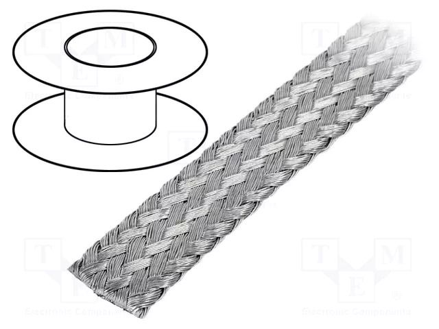 Braids; tape; Thk: 1.5mm; W: 10mm; Body dim: 24x10x0.2mm; -20÷125°C HELUKABEL TPC-7.5/0.2