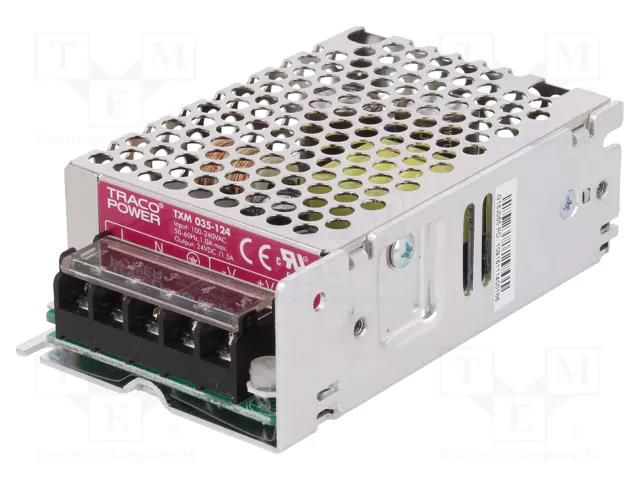 Power supply: switching; for building in,modular; 35W; 24VDC TRACO POWER TXM035-124