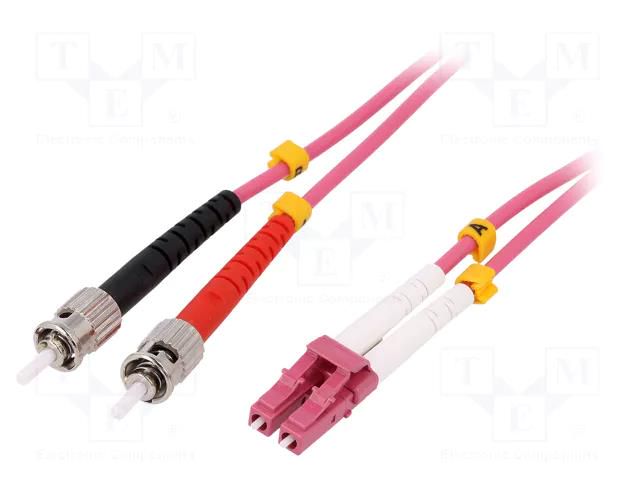 Fiber patch cord; OM4; LC/UPC,ST/UPC; 3m; Optical fiber: 50/125um LOGILINK FP4LT03