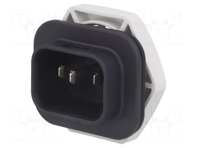 Connector: AC supply; 4.8x0,8mm connectors; male; 4761; 10A; PIN: 3 SCHURTER 4312.0000