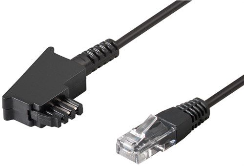 TAE-F Cable for DSL/VDSL, 6 m, black - copper conductor (CU), TAE-F male > RJ45 male (8P2C) 51234