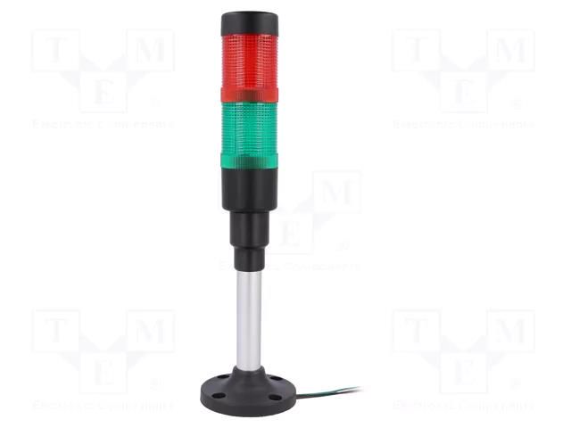 Signalling column; red/green; LED; 230VAC; HBJD-40; 40mm; -25÷55°C ONPOW HBJD-40D2RG230B