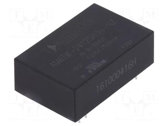 Converter: DC/DC; 6W; Uin: 9÷36VDC; Uout: 12VDC; Iout: 500mA; DIP24 AIMTEC AM6TW-2412SH30-NZ