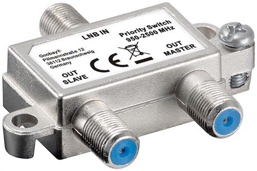 SAT Priority Splitter, silver - distributes 1 LNB to 2 SAT receivers 51445