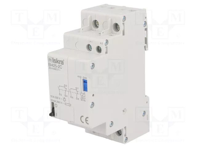 Relay: installation; bistable,impulse; DPDT; Ucoil: 230VAC; BI; 25A ISKRA BI425-2C/230VAC