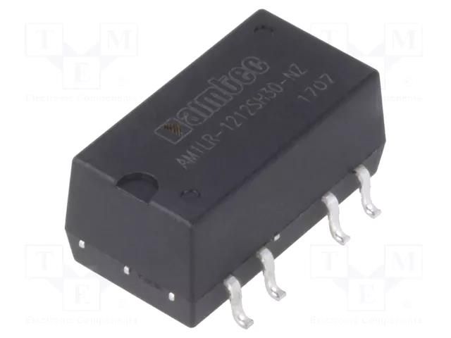 Converter: DC/DC; 1W; Uin: 11.4÷12.6VDC; Uout: 12VDC; Iout: 83mA; SMT AIMTEC AM1LR-1212SH30-NZ