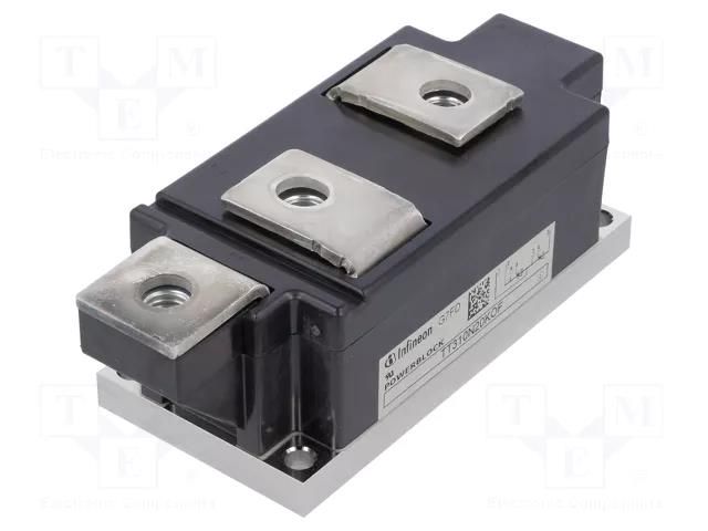 Double series; 2kV; 310A; BG-PB60-1; Ufmax: 2.22V; Ifsm: 10kA; screw INFINEON TECHNOLOGIES TT310N20KOF