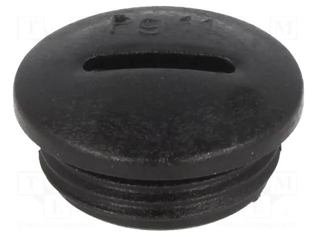 Stopper; PG11; IP54; polyamide; black; V-N-FS; Thread: PG; 6mm HUMMEL HUMMEL-1251110111