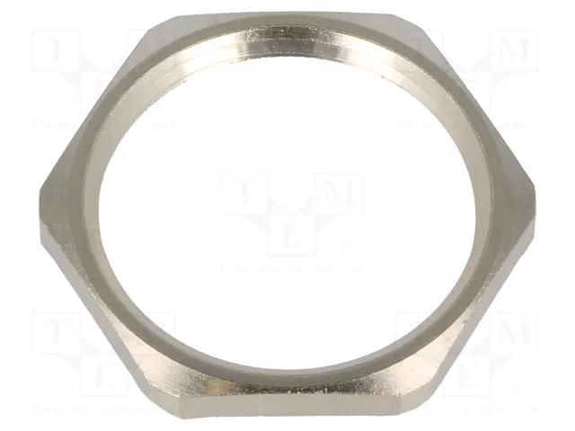 Nut; with earthing; PG21; brass; Thk: 3.5mm; Spanner: 32mm; GM-EMV HUMMEL HUMMEL-1167210001