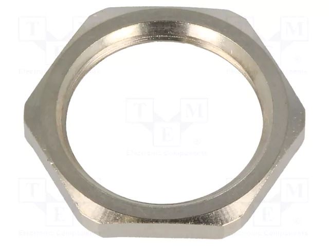 Nut; with earthing; M20; brass; Thk: 3mm; Spanner: 24mm; Pitch: 1.5 HUMMEL HUMMEL-1167200050