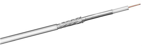 100 dB SAT Coaxial Cable, Double Shielded, CCS, 25 m, white - coax cable for digital SAT and DVB-C systems 51510