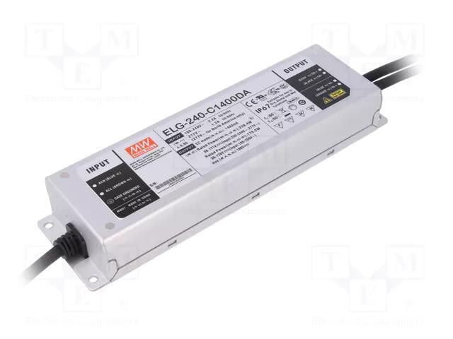 Power supply: switching; LED; 240W; 86÷171VDC; 1.4A; 100÷305VAC MEAN WELL ELG-240-C1400DA