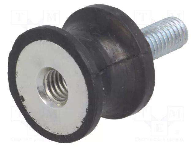 Vibration damper; M6; Ø: 20mm; rubber; L: 15mm; Thread len: 18mm ELESA+GANTER DVC2-433923