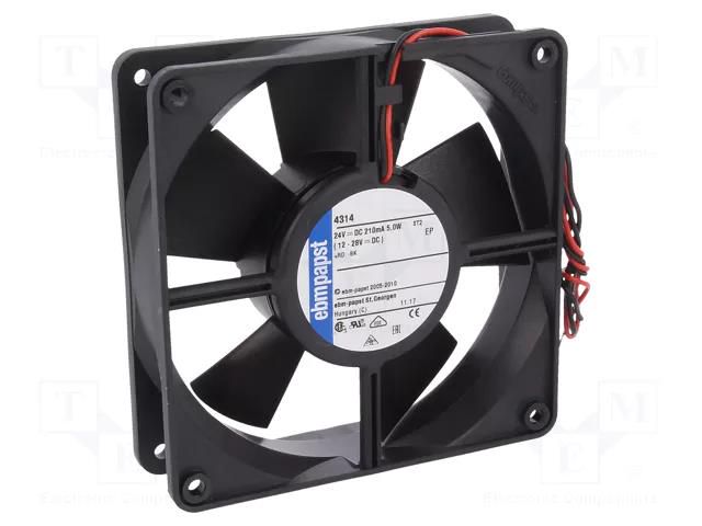 Fan: DC; axial; 24VDC; 119x119x32mm; 170m3/h; 45dBA; ball; 2800rpm EBM-PAPST 4314