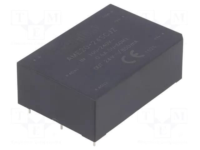 Converter: AC/DC; 20W; Uin: 85÷264VAC,120÷370VDC; Uout: 24VDC; 85% AIMTEC AME20-24SCJZ
