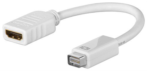 Mini DVI/HDMI™ Adapter Cable, 0.1 m, white - Mini DVI plug > HDMI™ female (Type A) 51745