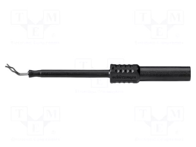Measuring tip; 1A; black; Socket size: 4mm; Plating: nickel plated SCHÜTZINGER ZPK8066NI-SW