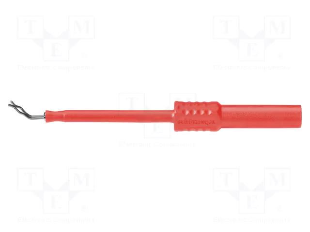 Measuring tip; 1A; red; Socket size: 4mm; Plating: nickel plated SCHÜTZINGER ZPK8066NI-RT