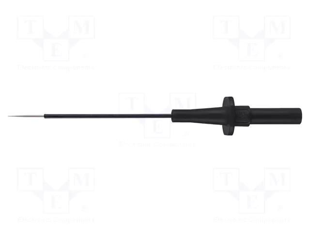 Measuring tip; 5A; black; Socket size: 4mm; Plating: nickel plated SCHÜTZINGER SPS8034NI-SW