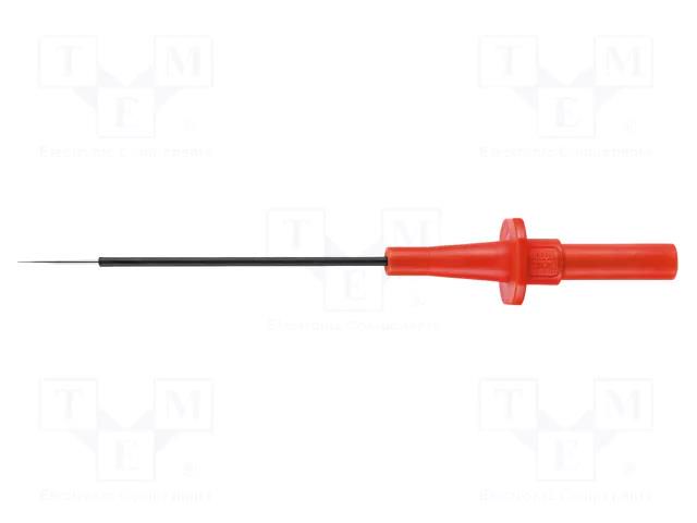 Measuring tip; 5A; red; Socket size: 4mm; Plating: nickel plated SCHÜTZINGER SPS8034NI-RT