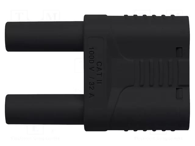 Connector: 4mm banana; stackable safety shunt; 32A; 1kVAC; black SCHÜTZINGER SKURZ610019-4NI-SW