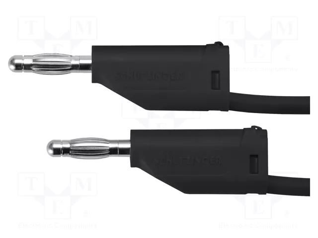 Test lead; 70VDC; 33VAC; 16A; banana plug 4mm,both sides; black SCHÜTZINGER MFK15150-SW