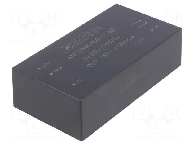 Converter: DC/DC; 15W; Uin: 200÷1500VDC; Uout: 15VDC; Iout: 1A; OUT: 1 AIMTEC AM15WM-80015S-NZ
