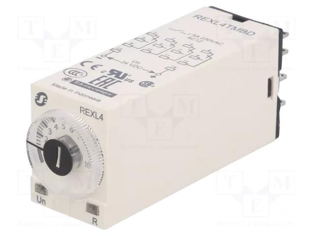 Timer; 0,1s÷100h; 4PDT; 250VAC/5A; 24VDC; Zelio Time; socket; IP50 SCHNEIDER ELECTRIC REXL4TMBD
