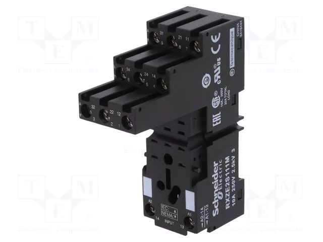 Relays accessories: socket; PIN: 11; for DIN rail mounting; 10A SCHNEIDER ELECTRIC RXZE2S111M