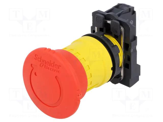 Switch: emergency stop; 22mm; Stabl.pos: 2; NC; red; none; 3A/240VAC SCHNEIDER ELECTRIC XB5AS8442