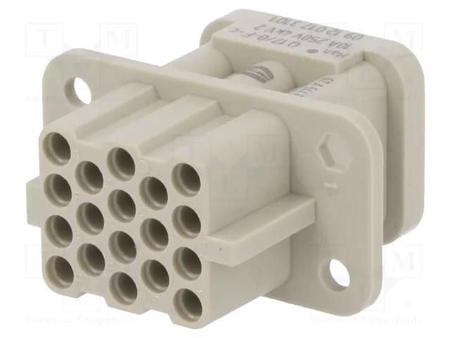 Connector: HDC; contact insert; female; 10A; 500V; Han Q; PIN: 18 HARTING 09120173101